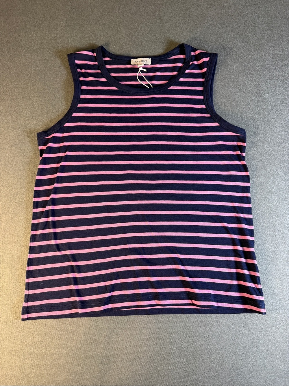 Evereve Navy & Pink Striped Sleeveless Tank